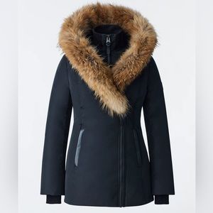 MACKAGE Adali Women’s Black Down Coat with Sherling Hood Size Small NWT!!!